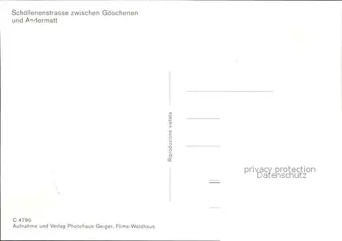 Andermatt Schoellenenstrasse zwischen Goeschenen und Andermatt Kat. Andermatt
