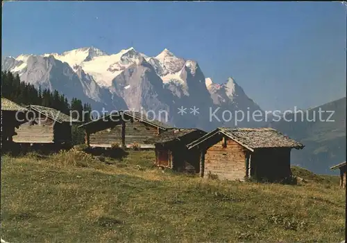 Hasliberg Maegisalp Wetterhorngruppe mit Eiger und Moech Kat. Meiringen