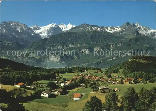 Hasliberg Hohfluh mit Wetterhorngruppe Fliegeraufnahme Kat. Meiringen