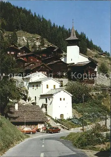 Grimentz Dorfpartie mit Kirche Kat. Grimentz