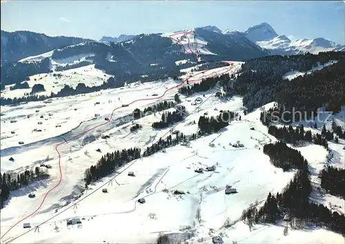Krummenau Panorama mit Sesselbahn und Skilift Kat. Krummenau