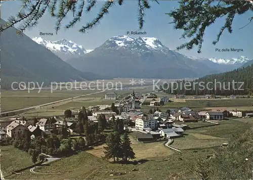 Bever Maloja mit Bernina Piz Rosatsch Piz della Margna Kat. Bever