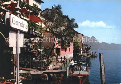 Gandria Lago di Lugano Dorfpartie Bootsanleger Kat. Gandria