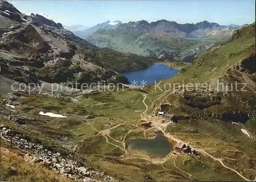 Jochpass Berghaus mit Blick auf Engstlensee und Melchsee Frutt Kat. Jochpass