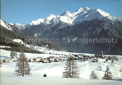 Lantsch mit Piz d Ela Tinzenhorn und Piz Mitgel Kat. Lantsch