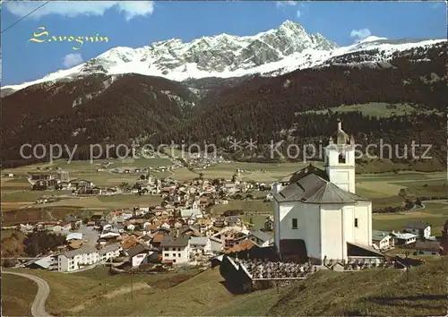 Savognin an der Julier Route mit Piz Mitgel Kat. Savognin