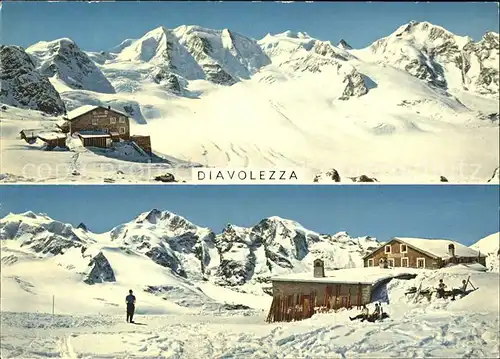 Diavolezza Panorama mit Berghaus Kat. Diavolezza