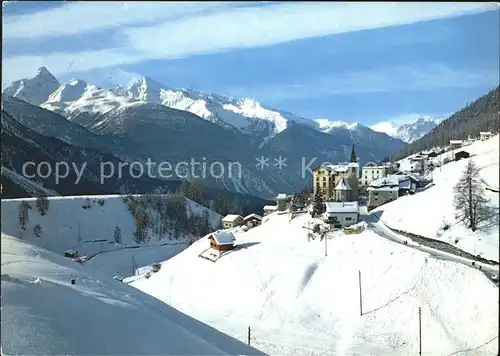 Wiesen Albula mit Tinzenhorn und Piz Mitgel Kat. Wiesen