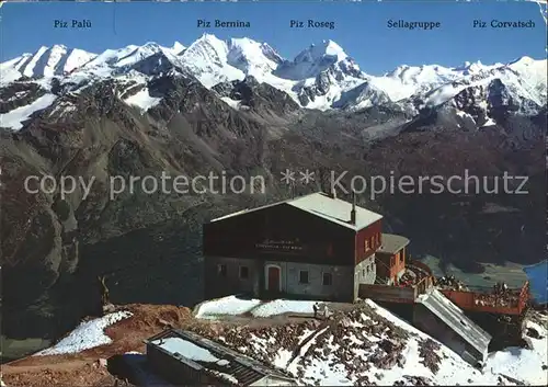 Piz Nair Moritz Endstation der Luftseilbahn Corviglia Piz Nair mit Berninagruppe Kat. Piz Nair