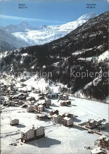 Saas Grund mit Allalin Feegletscher und Alphubel Kat. Saas Grund