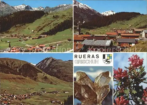 Rueras Orts und Teilansichten Bergkristall Alpenflora Kat. Rueras