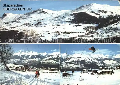 Obersaxen GR Panorama Skiparadies Sessellift / Obersaxen /Bz. Surselva
