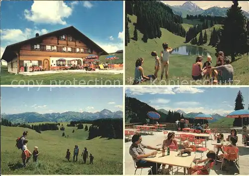 Zweisimmen Berghotel Sparenmoos Panorama Weiher Terrasse Kat. Zweisimmen