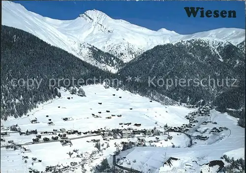 Wiesen Albula mit Valbellahorn Kat. Wiesen