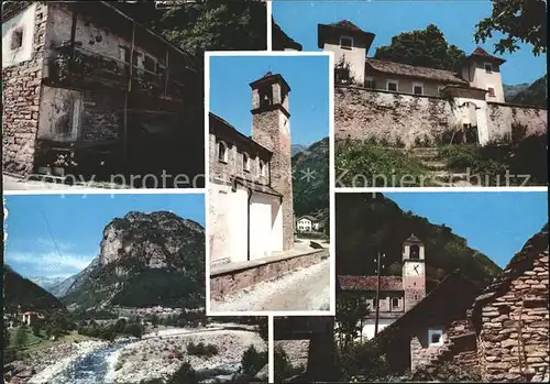 Brione Valle Verzasca Dorfpartien Kirche  Kat. Brione sopra Minusio