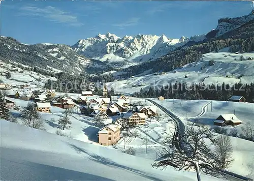 Ennetbuehl mit Saentis Kat. Ennetbuehl