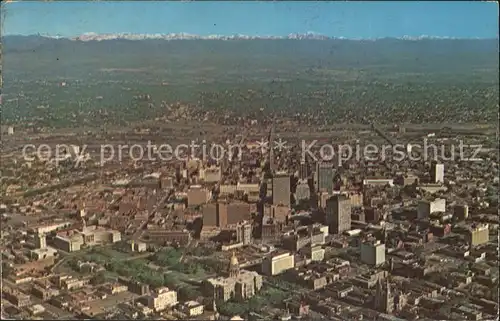 Denver Colorado Aerial view of Downtown Rocky Mountains Kat. Denver