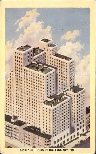 New York City Henry Hudson Hotel aerial view / New York /