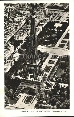 Eiffelturm La Tour Eiffel Paris Fliegeraufnahme Kat. Paris