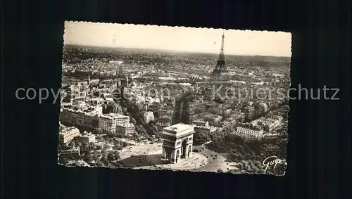 Eiffelturm La Tour Eiffel Fliegeraufnahme Arc de Triomphe  Kat. Paris