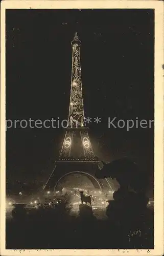 Eiffelturm La Tour Eiffel Nachtansicht  Kat. Paris
