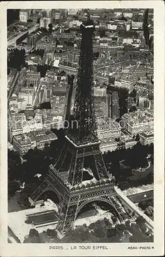 Eiffelturm La Tour Eiffel Fliegeraufnahme Kat. Paris