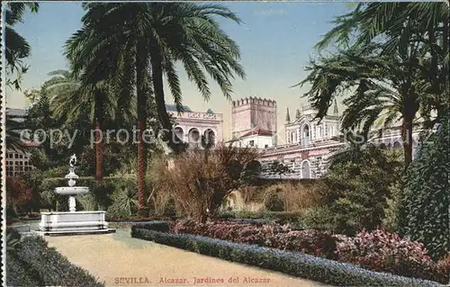 Sevilla Andalucia El Alcazar Jardines Castillo Fuente Kat. Sevilla 