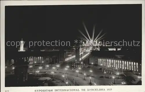 Barcelona Cataluna Exposicion Internacional 1929 Entrada nocturna Kat. Barcelona