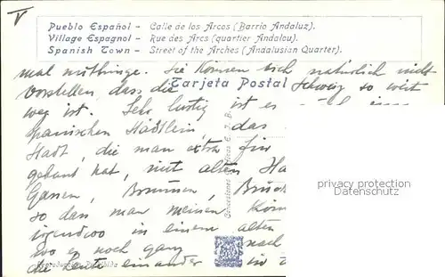 Barcelona Cataluna Exposicion Internacional 1929 Pueblo Espanol Calle de los Arcos Barrio Andaluz Kat. Barcelona