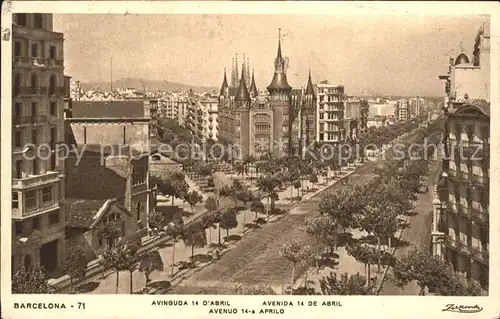 Barcelona Cataluna Avenida 14 de Abril Kat. Barcelona