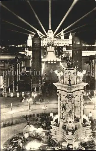 Barcelona Cataluna Parque de Montjuich de noche Kat. Barcelona