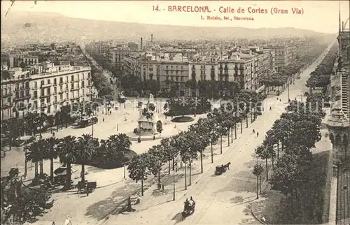 Barcelona Cataluna Calle de Cortes Gran Via Monumento Kat. Barcelona
