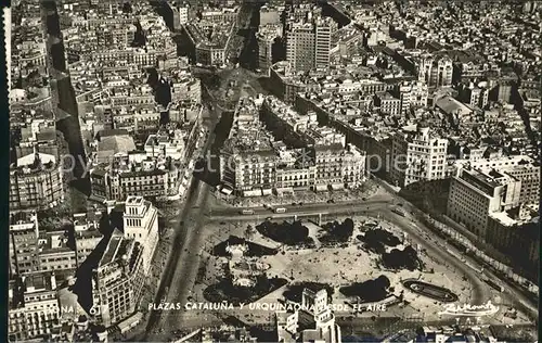 Barcelona Cataluna Plazas Cataluna y Urquinaona vista aerea Fliegeraufnahme Kat. Barcelona