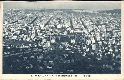 Barcelona Cataluna Vista panoramica desde el Tibidabo Kat. Barcelona