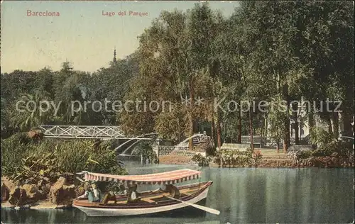 Barcelona Cataluna Lago del Parque Ausflugsboot Kat. Barcelona