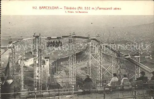 Barcelona Cataluna Tibidabo Ferrocarril aereo Freizeitpark Kat. Barcelona