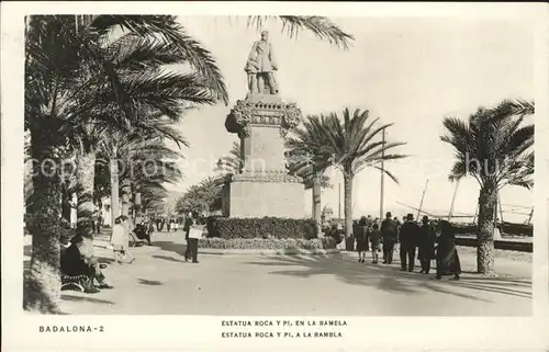 Badalona Estatua Roca y Pi en la Ramela Kat. Badalona