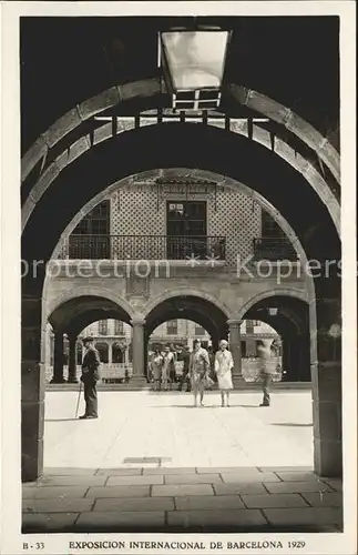 Barcelona Cataluna Exposicion Internacional 1929 Pueblo Espanol Puerta de Avila Porticos de Sangueesa Kat. Barcelona