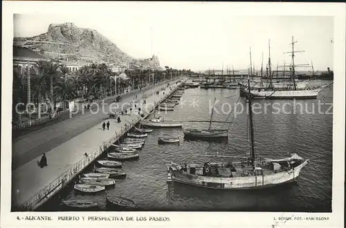 Alicante Puerto y Perspectiva de los Paseos Barco Kat. Alicante