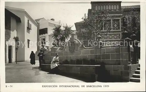 Barcelona Cataluna Exposicion Internacional 1929 Pueblo Espanol Fuente de los siete canos Kat. Barcelona