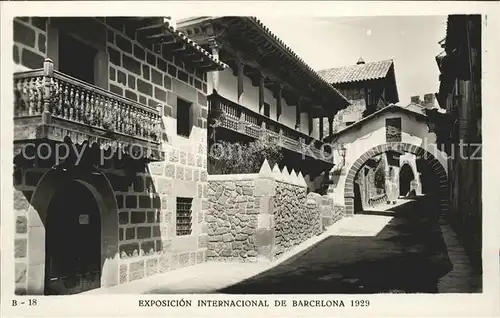 Barcelona Cataluna Exposicion Internacional 1929 Pueblo Espanol Calle de Caballeros Kat. Barcelona