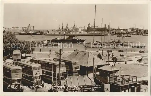 Portsmouth HMS Vanguard in Portsmouth Harbour Kriegsschiff Kat. Portsmouth