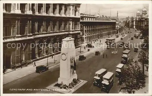 London Cenotaph and Whitehall Monument Doppeldeckerbus Valentine s Post Card Kat. City of London