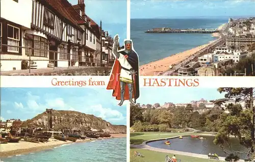 Hastings East Sussex Panorama Beach Pier Fishing Boat Lake Ritter Kat. Hastings