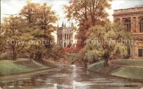 Cambridge Cambridgeshire The Backs and St Johns Chapel Kuenstlerkarte / Cambridge /Cambridgeshire CC