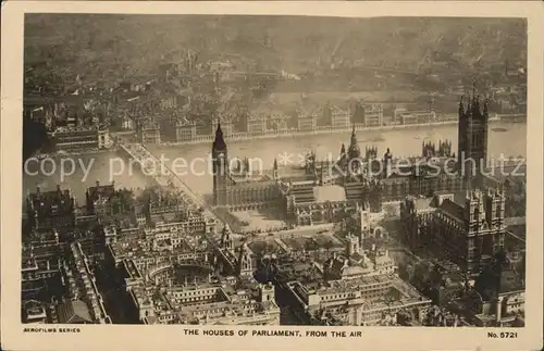 London Houses of Parliament Thames aerial view Kat. City of London