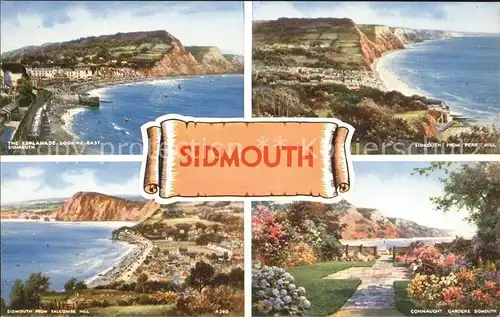 Sidmouth Town View from Peak Hill Salcombe Hill Connaught Gardens Esplanade Kat. East Devon