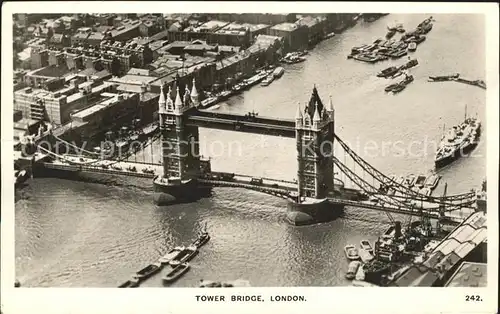 London Tower Bridge Thames aerial view Kat. City of London