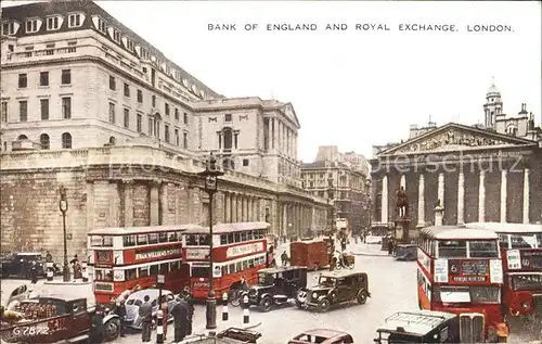 London Bank of England and Royal Exchange Traffic Doppeldeckerbus Kat. City of London