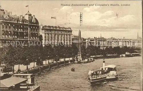 London Thames Embankment and Cleopatra s Needle Boat Kat. City of London